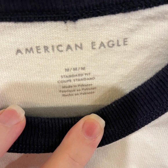 American Eagle Outfitters Blue and Black Crew Neck Sweater - Picture 3 of 3